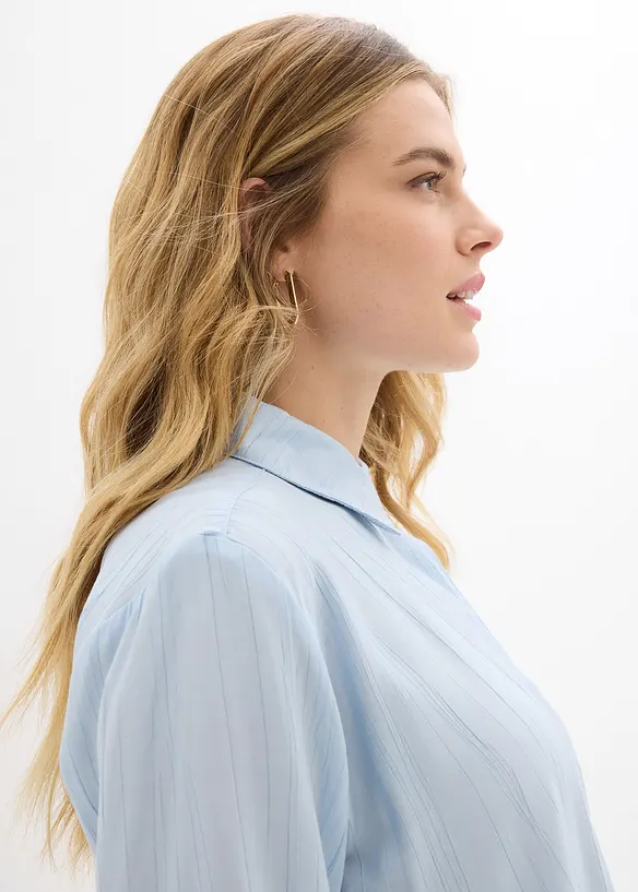 Skjortblus i mjuk viskosmix, bonprix