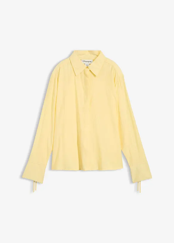 Skjortblus i mjuk viskosmix, bonprix