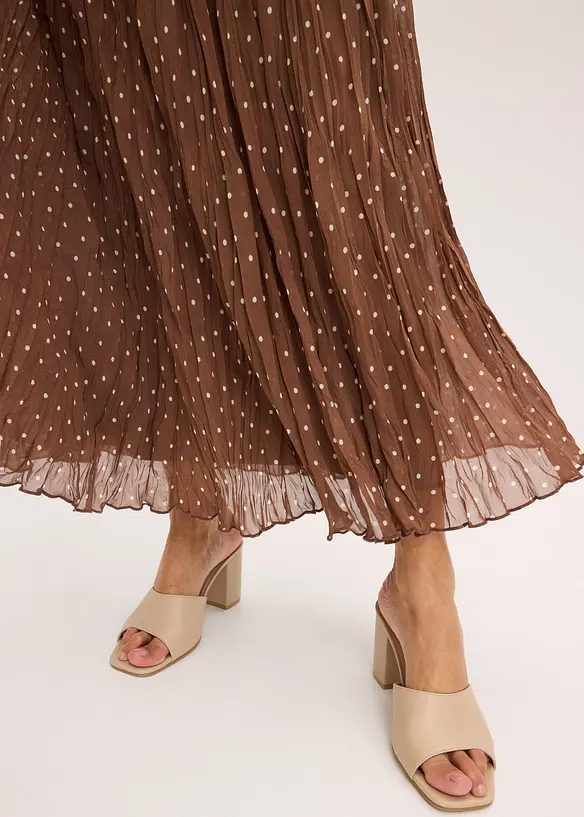 Chiffongkjol i krinklat material, bonprix