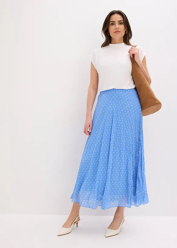 Chiffongkjol i krinklat material, bonprix