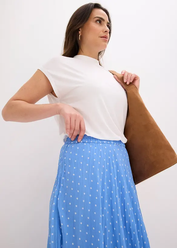 Chiffongkjol i krinklat material, bonprix