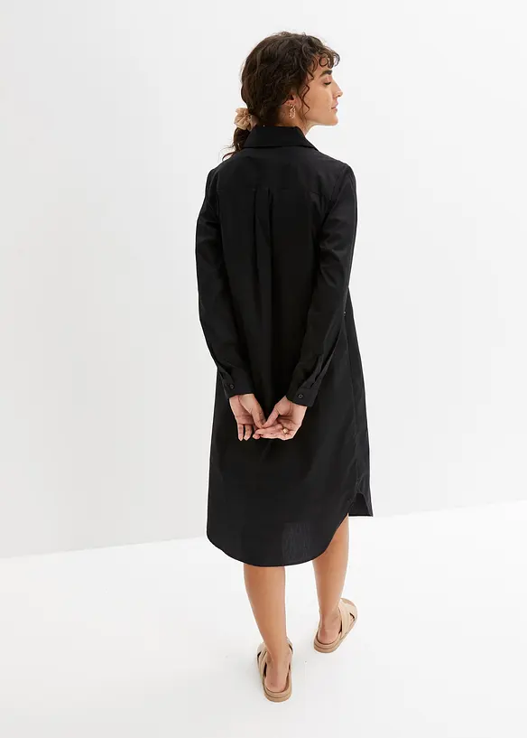 Skjortkl&auml;nning i bomullspoplin, bonprix