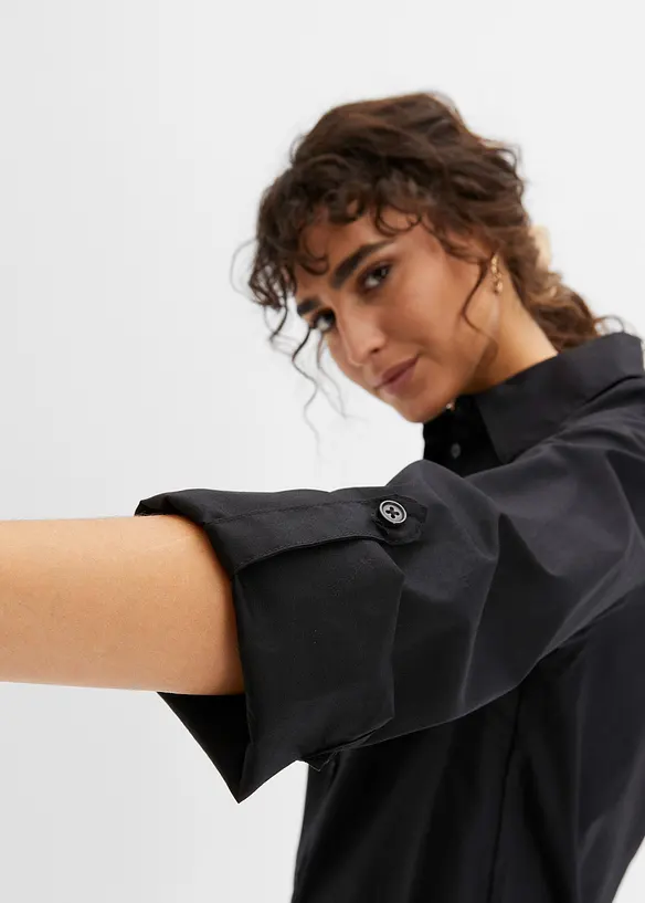 Skjortkl&auml;nning i bomullspoplin, bonprix