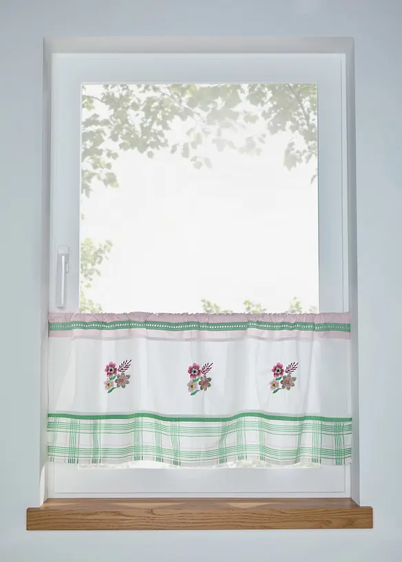 Caf&eacute;gardin i ekologisk bomull med broderi, bonprix