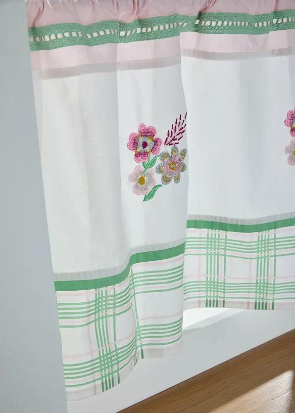 Caf&eacute;gardin i ekologisk bomull med broderi, bonprix