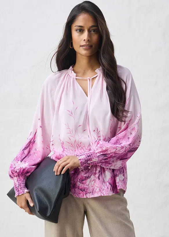 Blus med sidenandel, bonprix