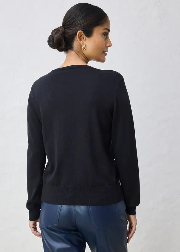 Cardigan med sidenandel, bonprix