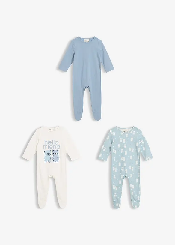 Sparkdr&auml;kt med fot, av ekologisk bomull (3-pack), bonprix