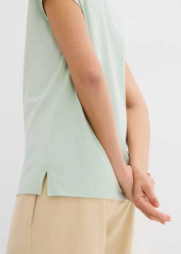 Topp med &ouml;ppen tenniskrage, bonprix