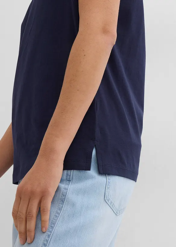 Topp med &ouml;ppen tenniskrage, bonprix