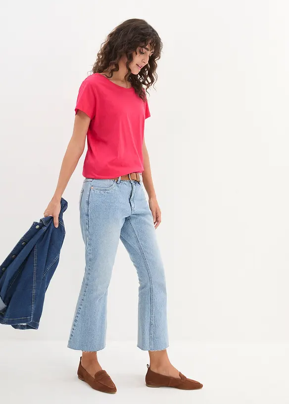 T-shirt med rund halsringning (5-pack), bonprix