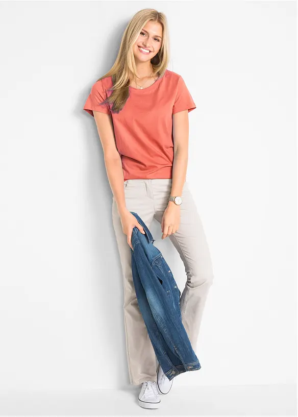 T-shirt med rund halsringning (5-pack), bonprix