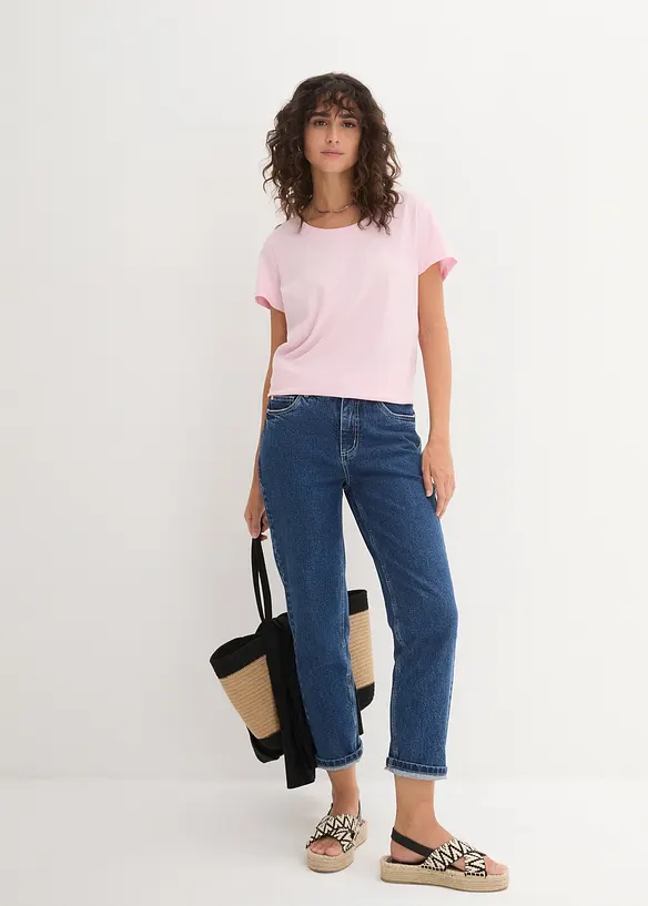 T-shirt med rund halsringning (5-pack), bonprix