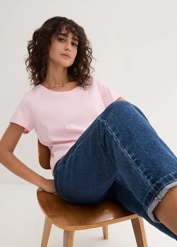 T-shirt med rund halsringning (5-pack), bonprix