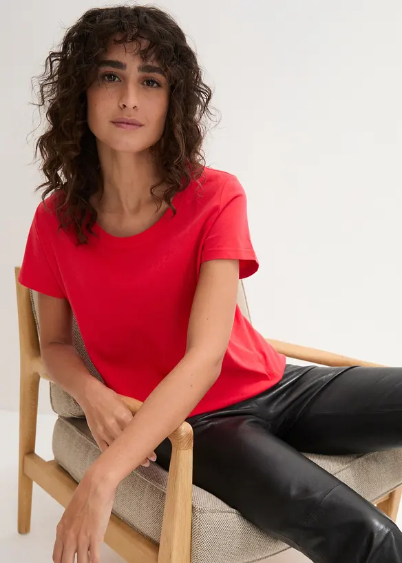 T-shirt med rund halsringning (5-pack), bonprix