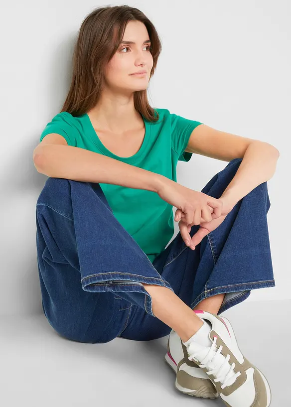 T-shirt med rund halsringning (5-pack), bonprix