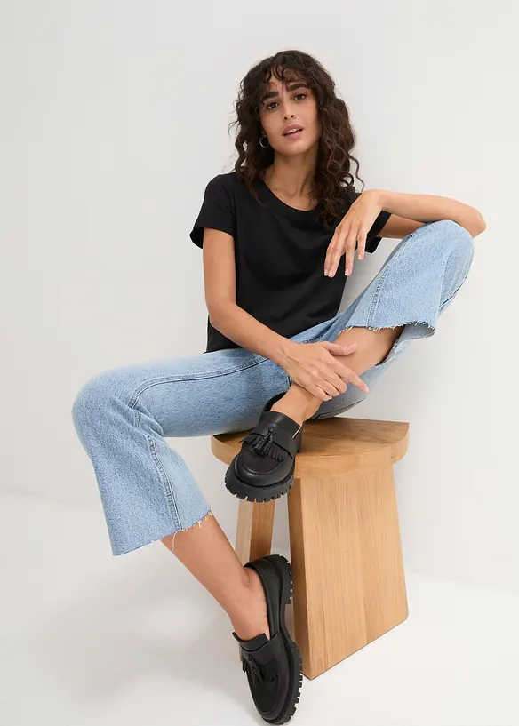 T-shirt med rund halsringning (5-pack), bonprix