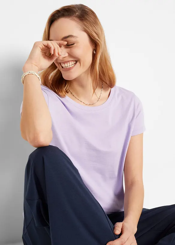 T-shirt med rund halsringning (5-pack), bonprix