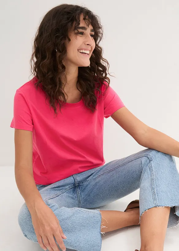 T-shirt med rund halsringning (5-pack), bonprix