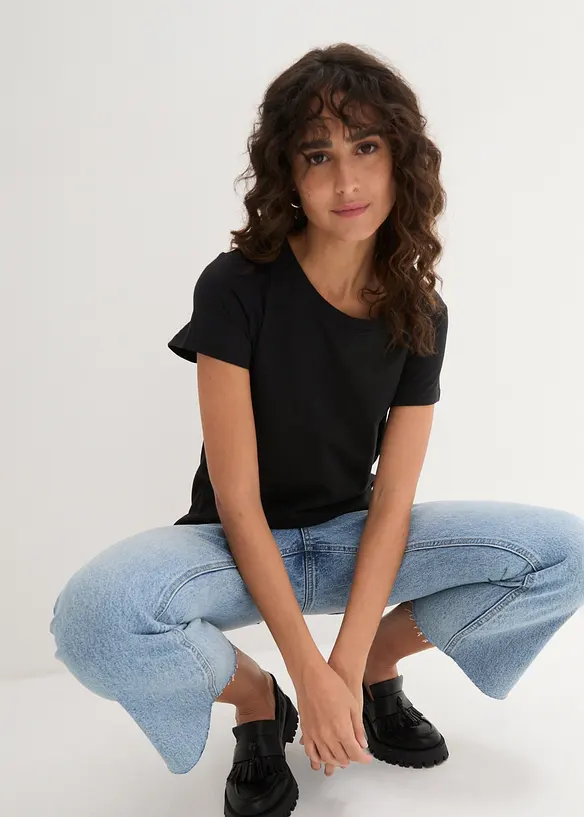 T-shirt med rund halsringning (5-pack), bonprix