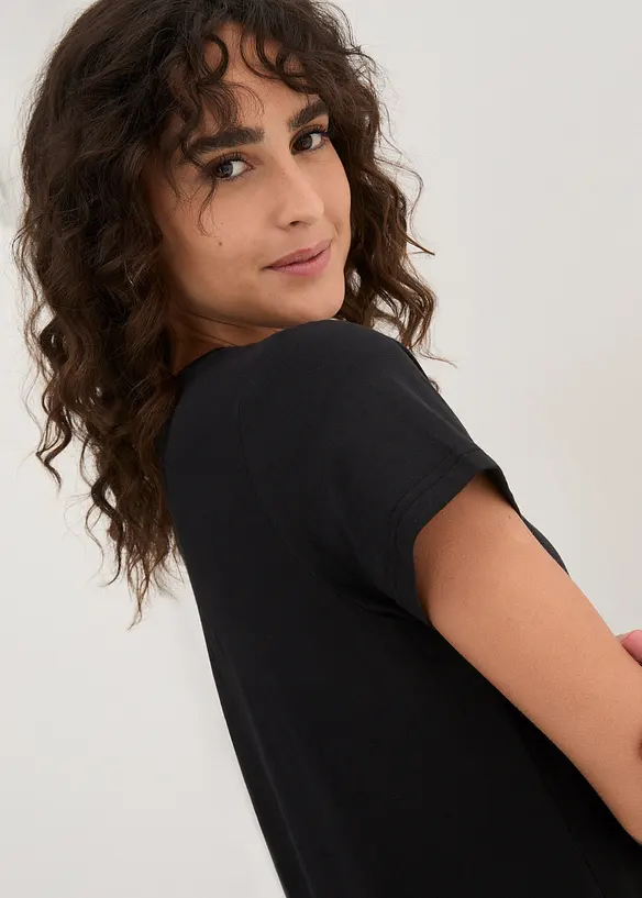 T-shirt med rund halsringning (5-pack), bonprix