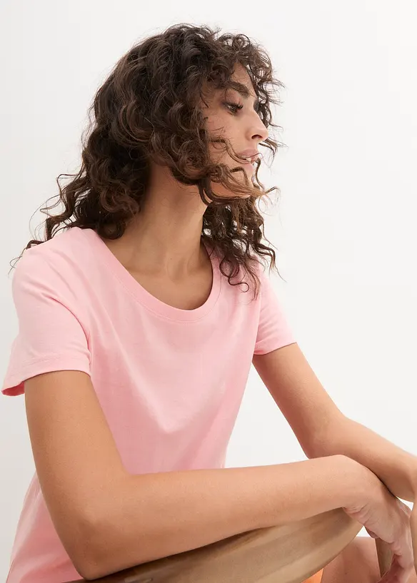 T-shirt med rund halsringning (5-pack), bonprix