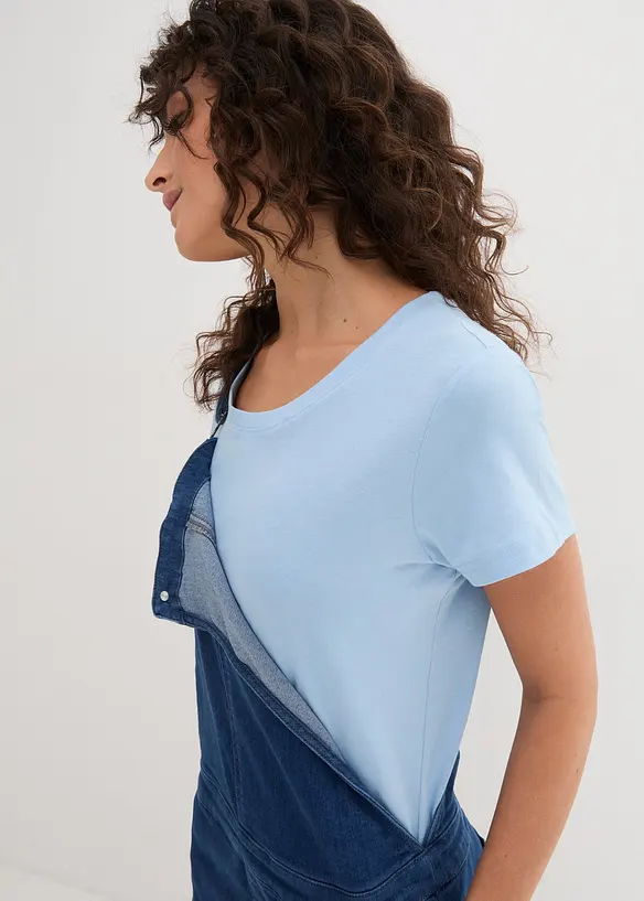 T-shirt med rund halsringning (5-pack), bonprix