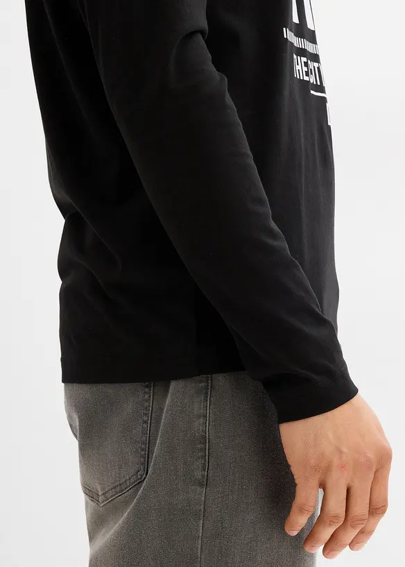 L&aring;ng&auml;rmad T-shirt i ekologisk bomull, smal passform, bonprix