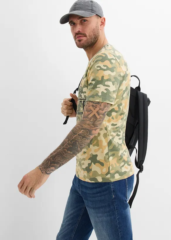 T-shirt i ekologisk bomull, smal passform, bonprix