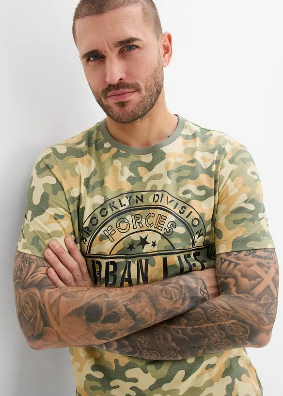 T-shirt i ekologisk bomull, smal passform, bonprix