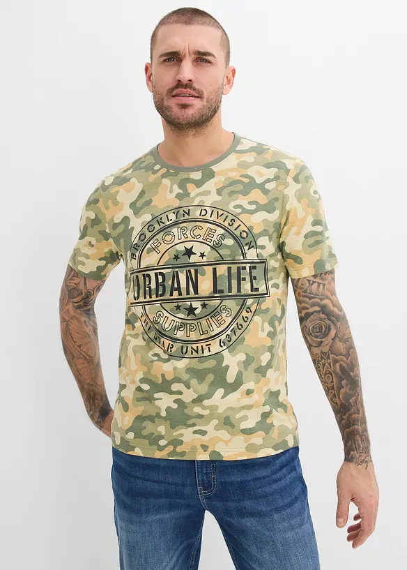 T-shirt i ekologisk bomull, smal passform, bonprix