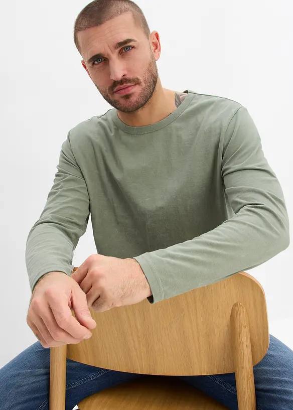 L&aring;ng&auml;rmad tr&ouml;ja med tv&auml;ttade effekter, av ren bomull, bonprix