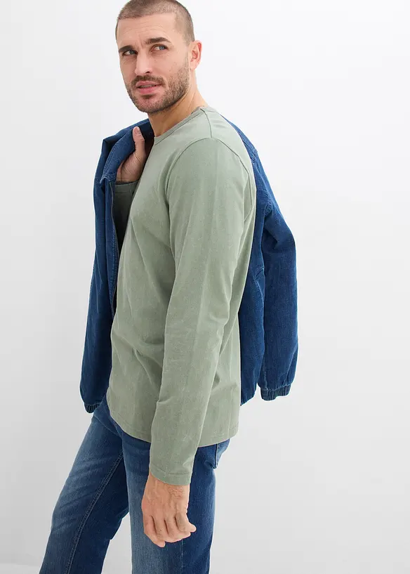 L&aring;ng&auml;rmad tr&ouml;ja med tv&auml;ttade effekter, av ren bomull, bonprix