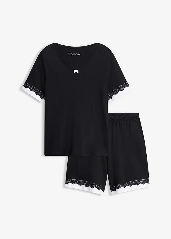 Pyjamas med shorts, i mjuk bomull och viskos, bonprix