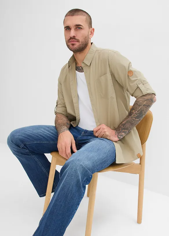 L&aring;ng&auml;rmad skjorta av ekologisk bomull, bonprix