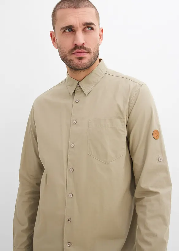 L&aring;ng&auml;rmad skjorta av ekologisk bomull, bonprix