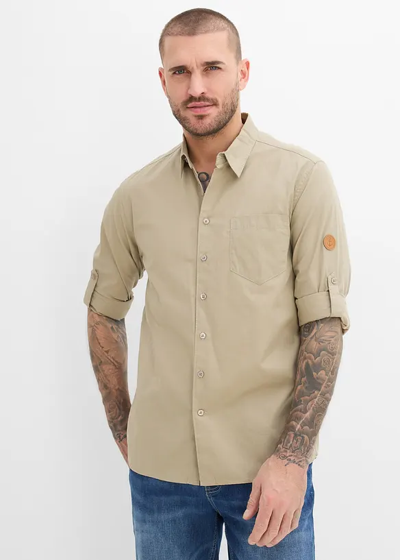 L&aring;ng&auml;rmad skjorta av ekologisk bomull, bonprix