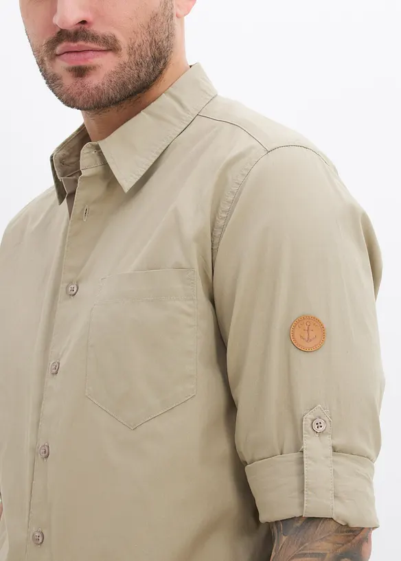 L&aring;ng&auml;rmad skjorta av ekologisk bomull, bonprix