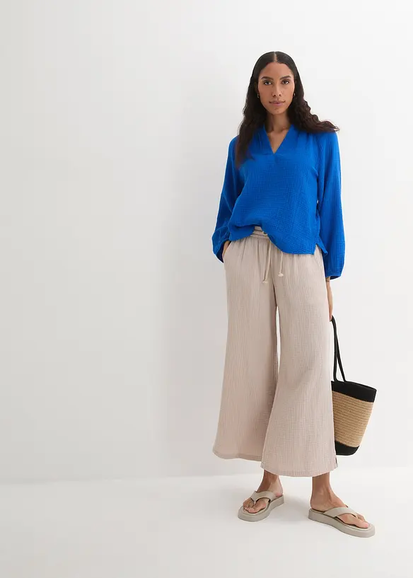 Muslinblus i oversizemodell av bomull, bonprix