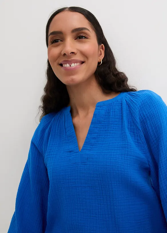 Muslinblus i oversizemodell av bomull, bonprix