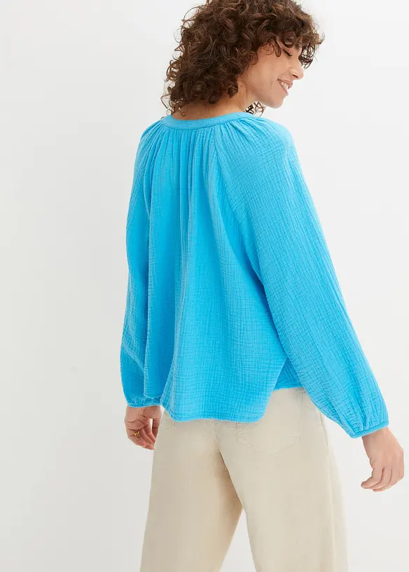 Muslinblus i oversizemodell av bomull, bonprix
