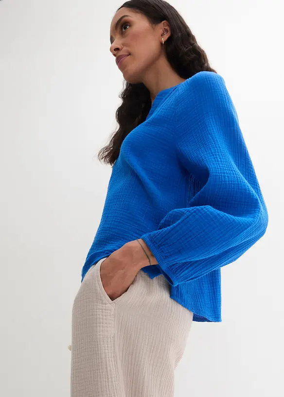 Muslinblus i oversizemodell av bomull, bonprix