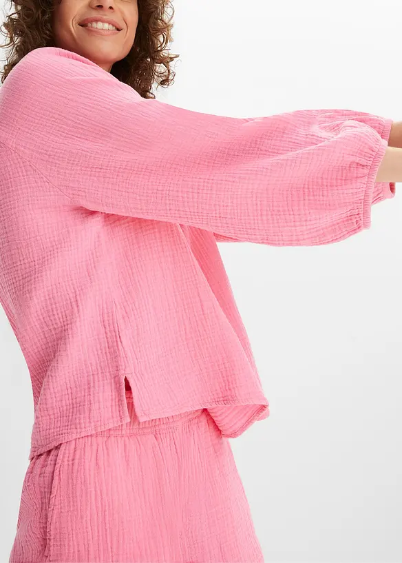 Muslinblus i oversizemodell av bomull, bonprix