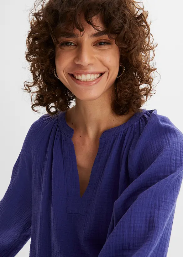 Muslinblus i oversizemodell av bomull, bonprix