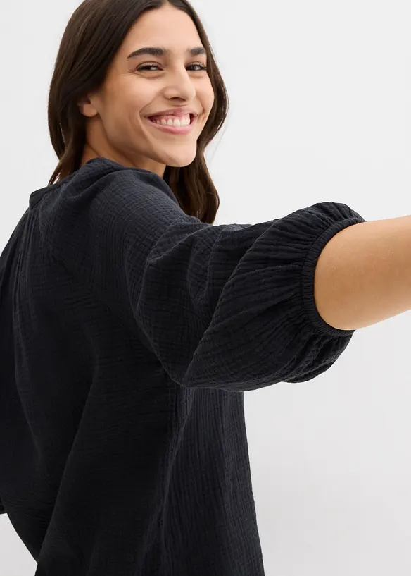 Muslinblus i oversizemodell av bomull, bonprix