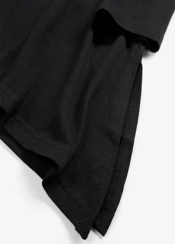 Asymmetrisk l&aring;ng topp i bomull och viskos, bonprix