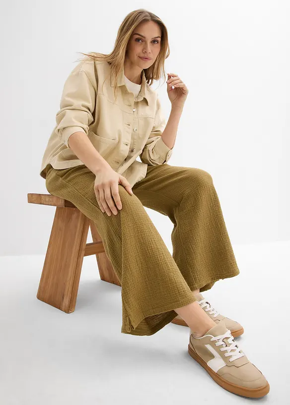 Palazzobyxa i luftig muslin, bonprix