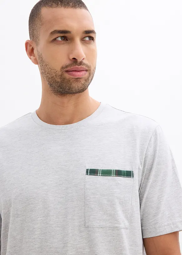 Kort pyjamas med korta &auml;rmar och ficka, bonprix