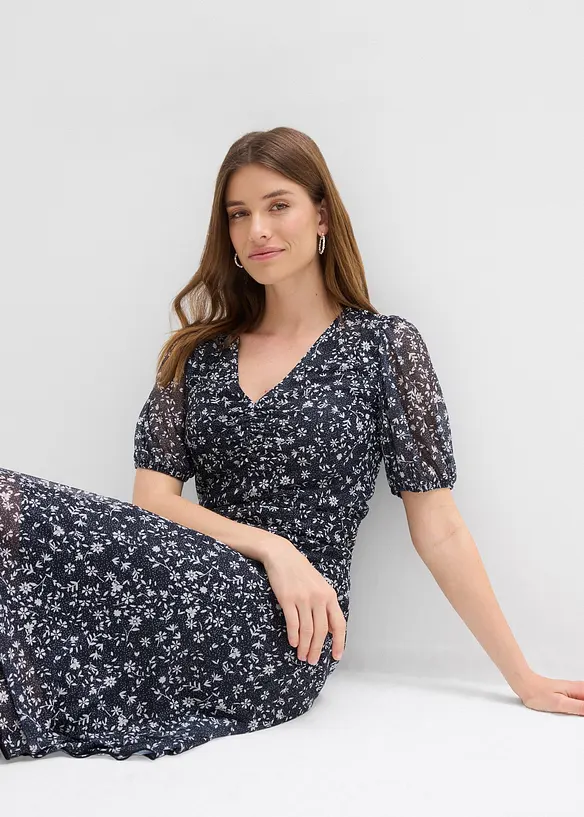 Jerseykl&auml;nning av tunn mesh, bonprix