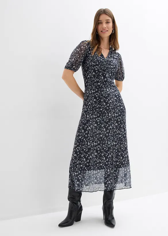 Jerseykl&auml;nning av tunn mesh, bonprix